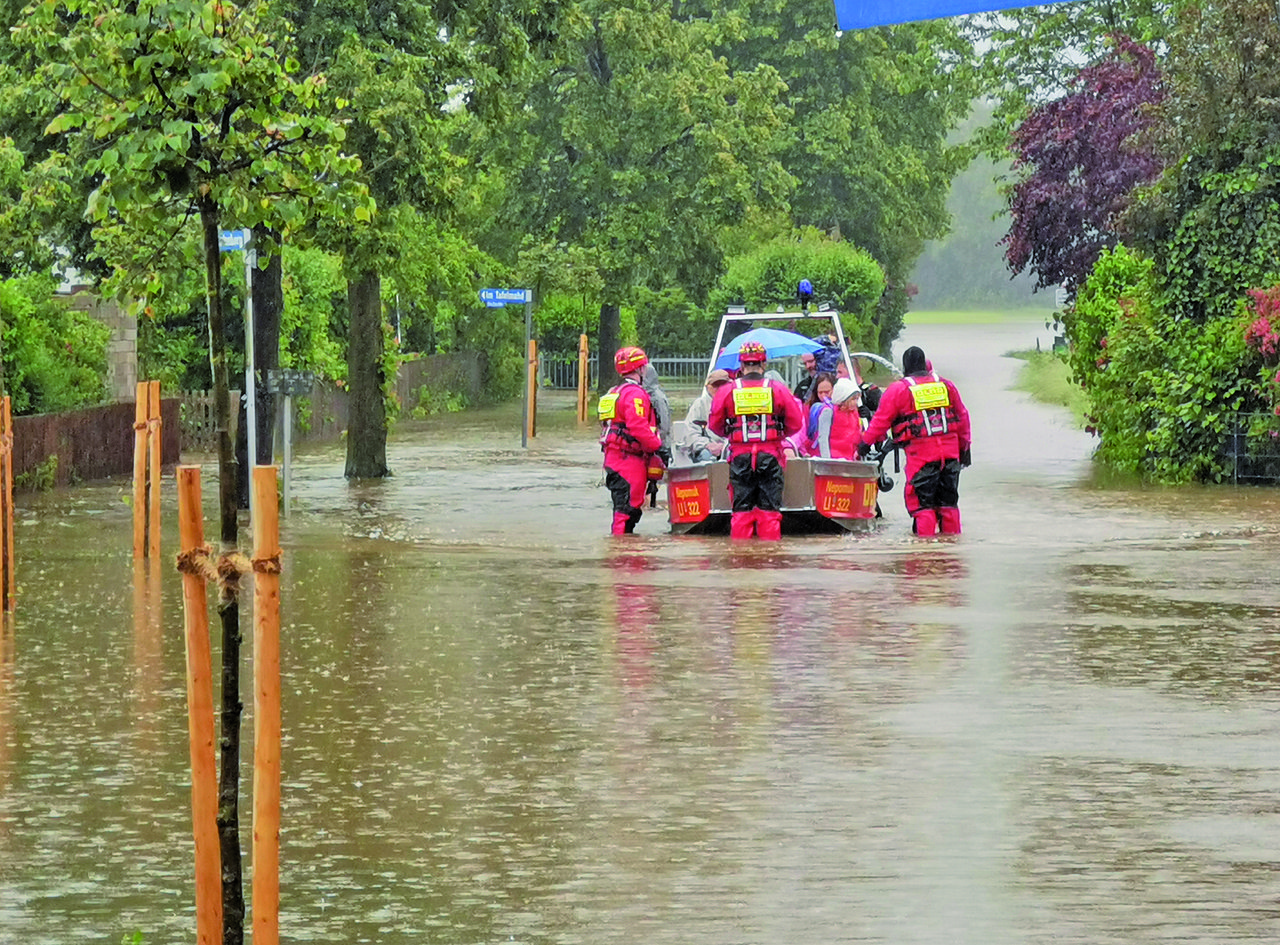 Hochwasser Unterallgäu Babenhausen Juni 2024 DLRG